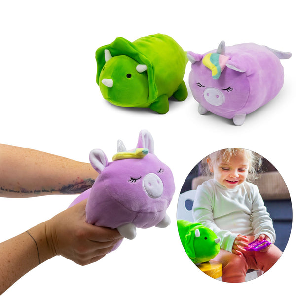 SOFT AND CUDDLY DINOSAUR AND UNICORN