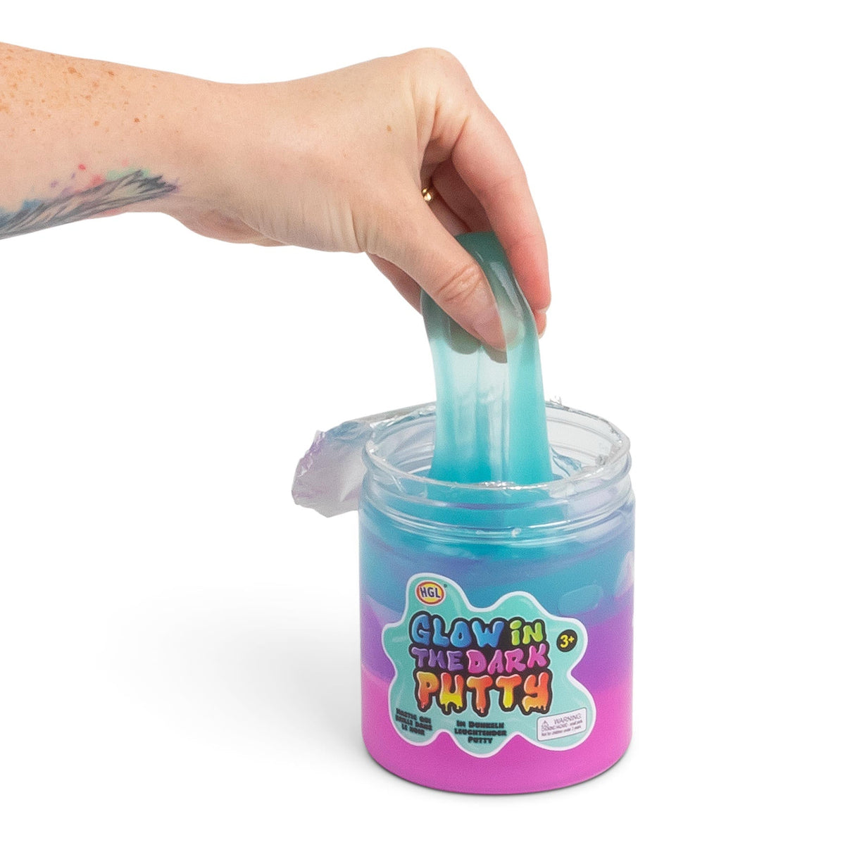 Jar of glow-in-the-dark putty