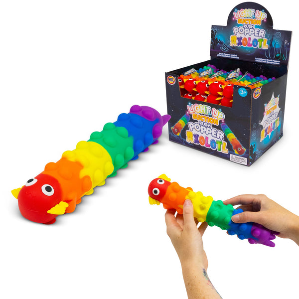 LARGE PUSH-POP SUCTION CUP GLOW-IN-THE-DARK AXOLOTL