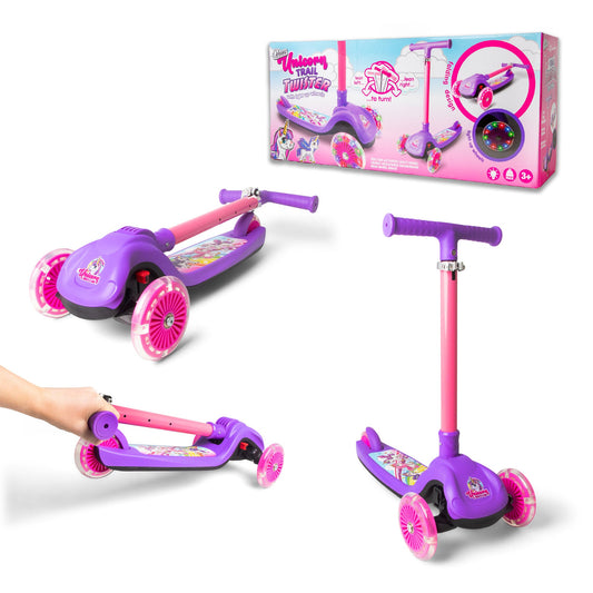 UNICORN TRAIL TWIST Light-Up Folding Scooter