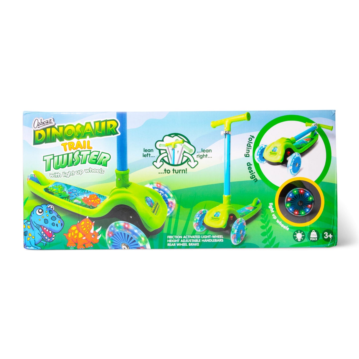 Dinosaur Trail Twist Light-Up Foldable Scooter