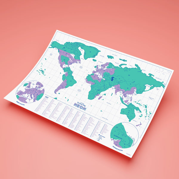 Neon Scratch Map | Green