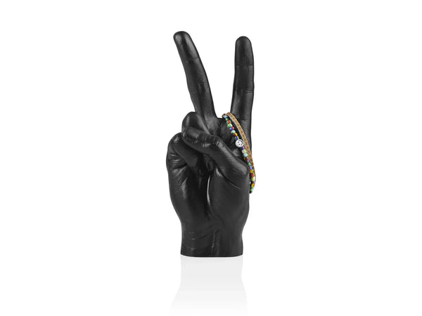Sculpture Main Peace - Noir Bitten – Objet déco original