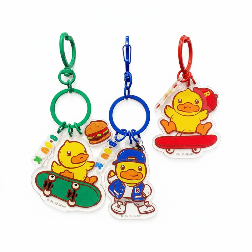 Skateboard Duck Keychain