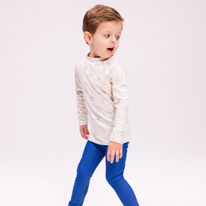 UV Swimming T-Shirt Long Sleeves - Beige/Blue - Seas The Day