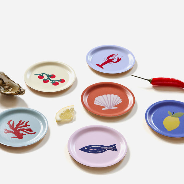 'Seaside Lunch' Set of 6 Coasters - 11cm