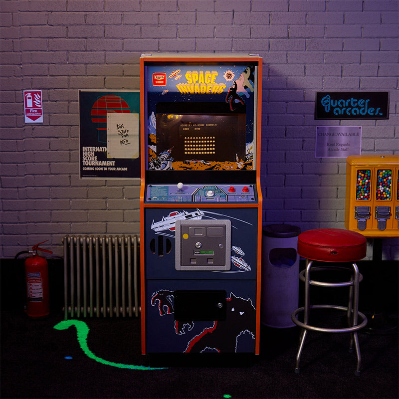 Space Invaders Quarter Scale Arcade Cabinet + Coin.