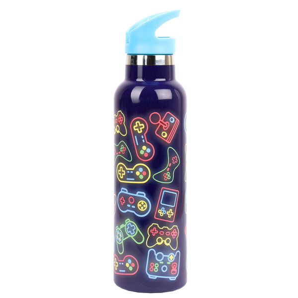 Bouteille Isotherme Paille Inox 600ml - Gamer Néon