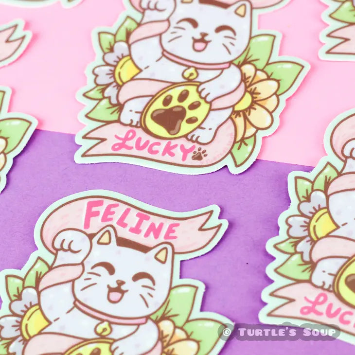 Autocollant Chat Chanceux "Feline Lucky"