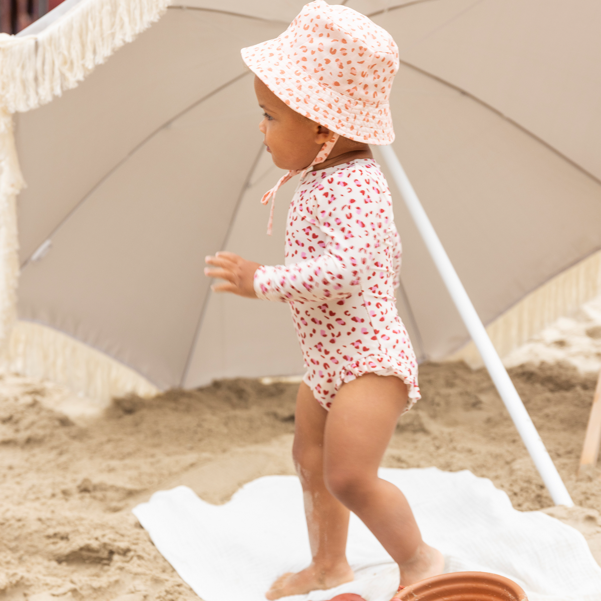 Sun Hat - Old Pink - Leopard