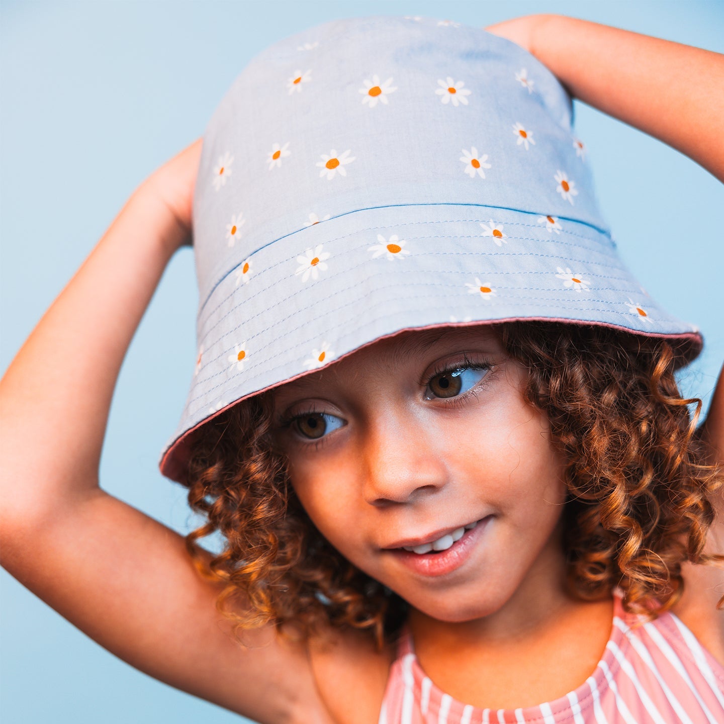 Reversible Sun Hat - Multicolor - Daisy Flower