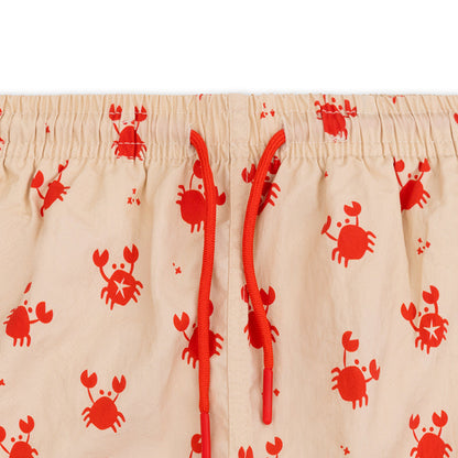 Swim Shorts - Red/Beige - Crabby