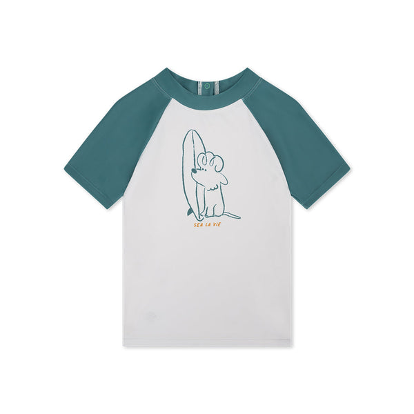 Short-Sleeved Swim T-Shirt - Green - Surfer