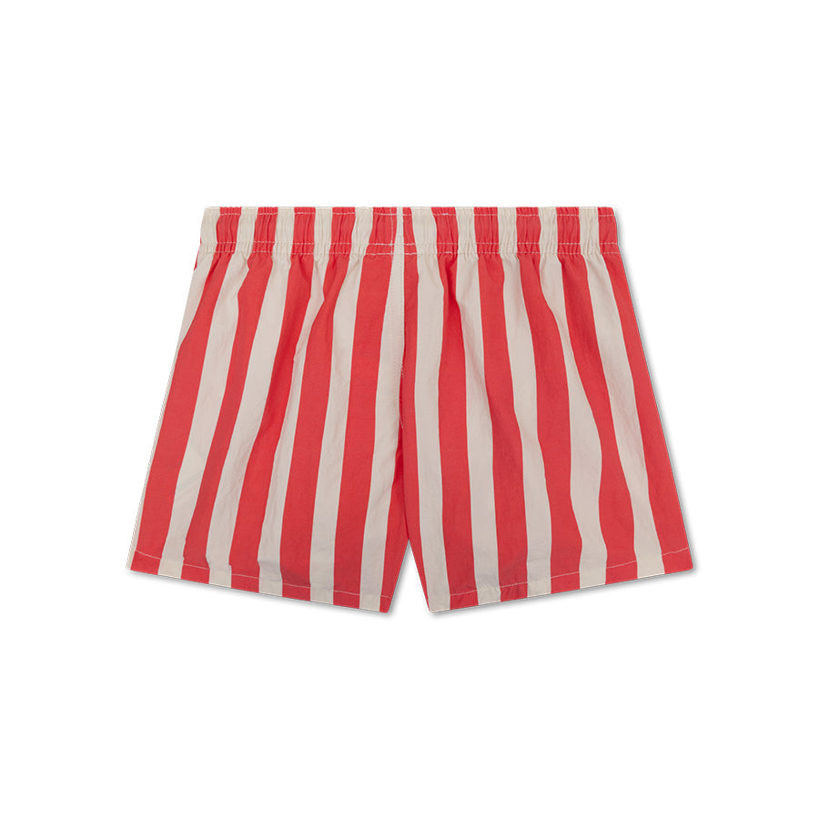 Swim Shorts - Beige/Red - Lobster Stripe - Adult