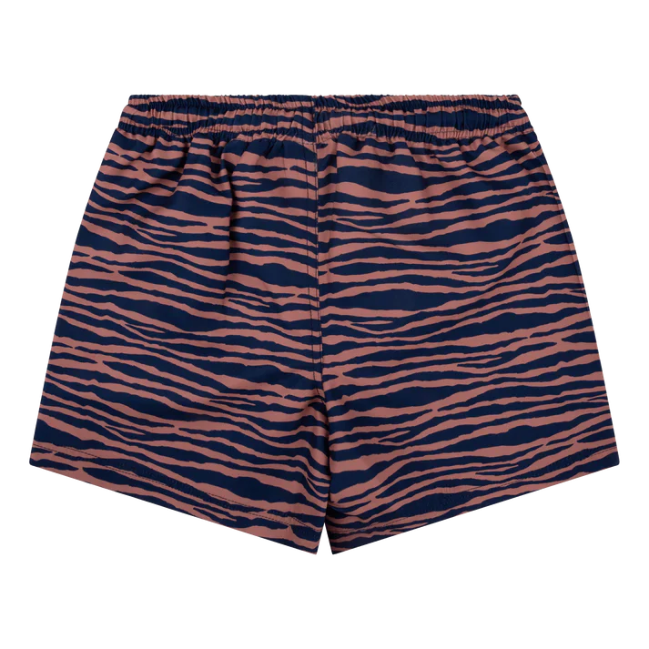 Swim Shorts - Blue/Orange - Vibrant Stripes