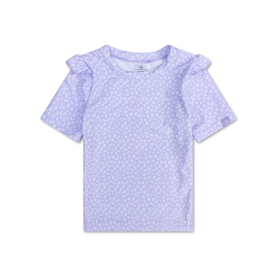 Swimming T-Shirt - Short Sleeve - Lila - Leopard