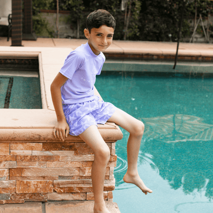 Swimming T-Shirt - Short Sleeve - Lila - Pure Tones