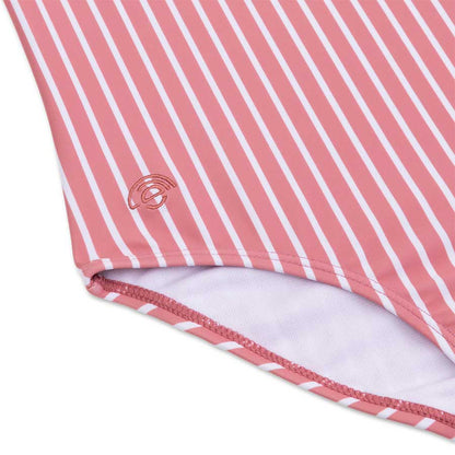 Maillot de bain Fille - Rayé Rouge/Blanc - Fleur marguerite