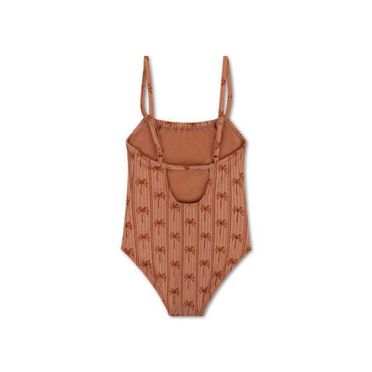 Maillot de bain Fille - Marron - Rayures Palme