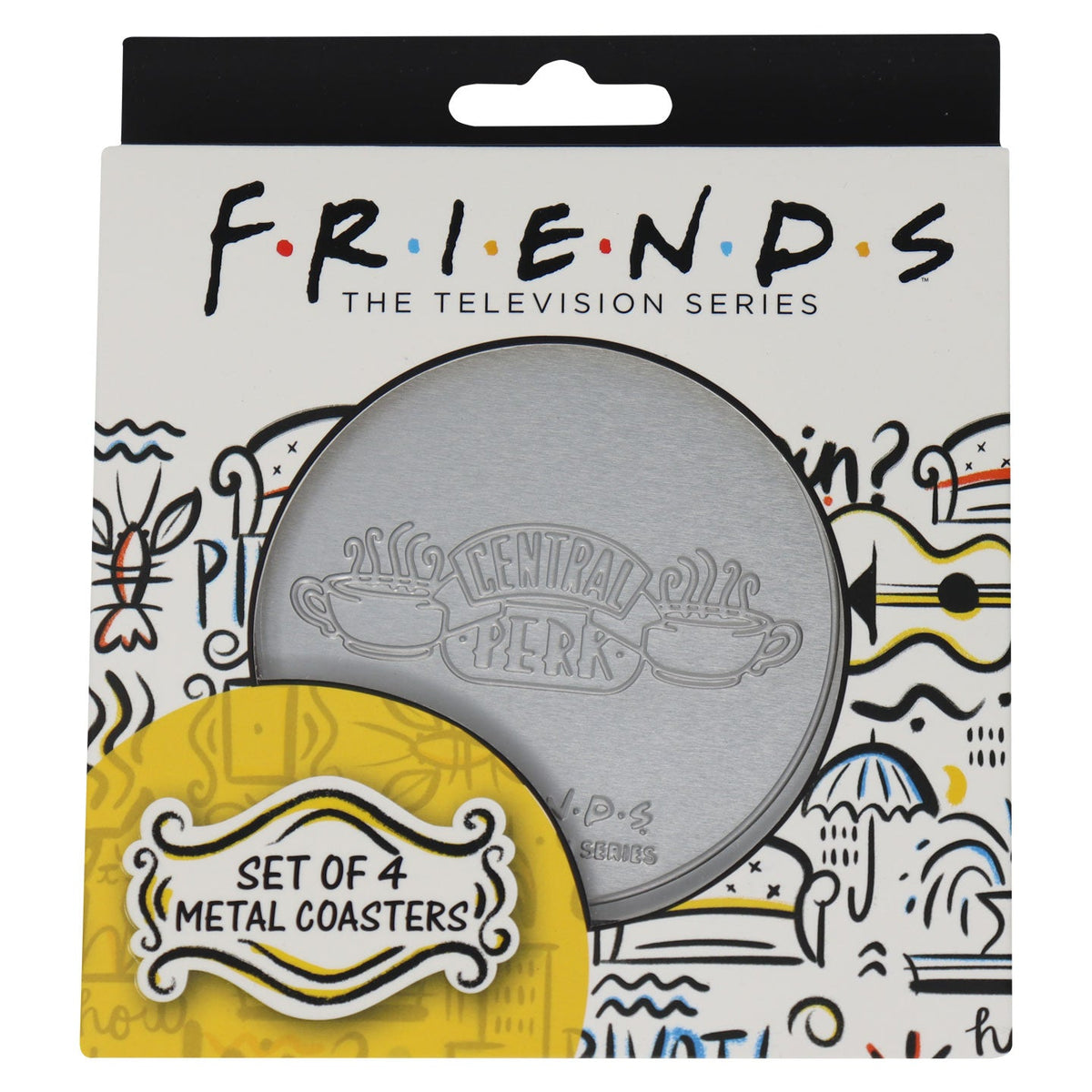 Set de 4 sous-verres métal embossés Friends