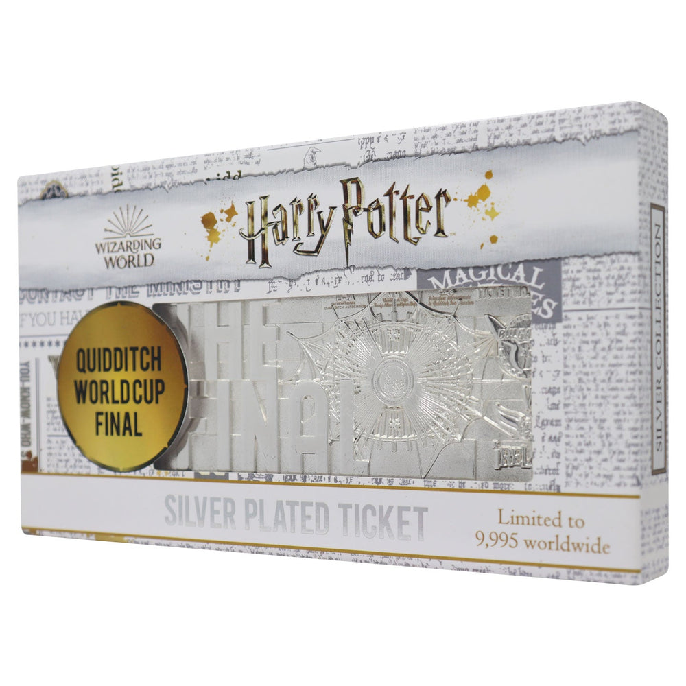 Réplique collector Harry Potter - ticket de la Coupe du Monde de Quidditch plaqué argent