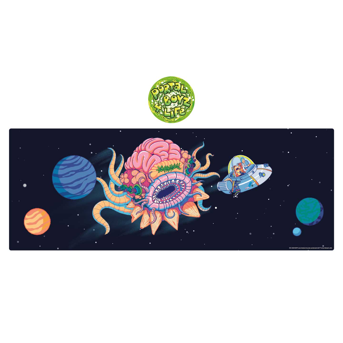 Desk pad XL & set de sous-verres Rick and Morty