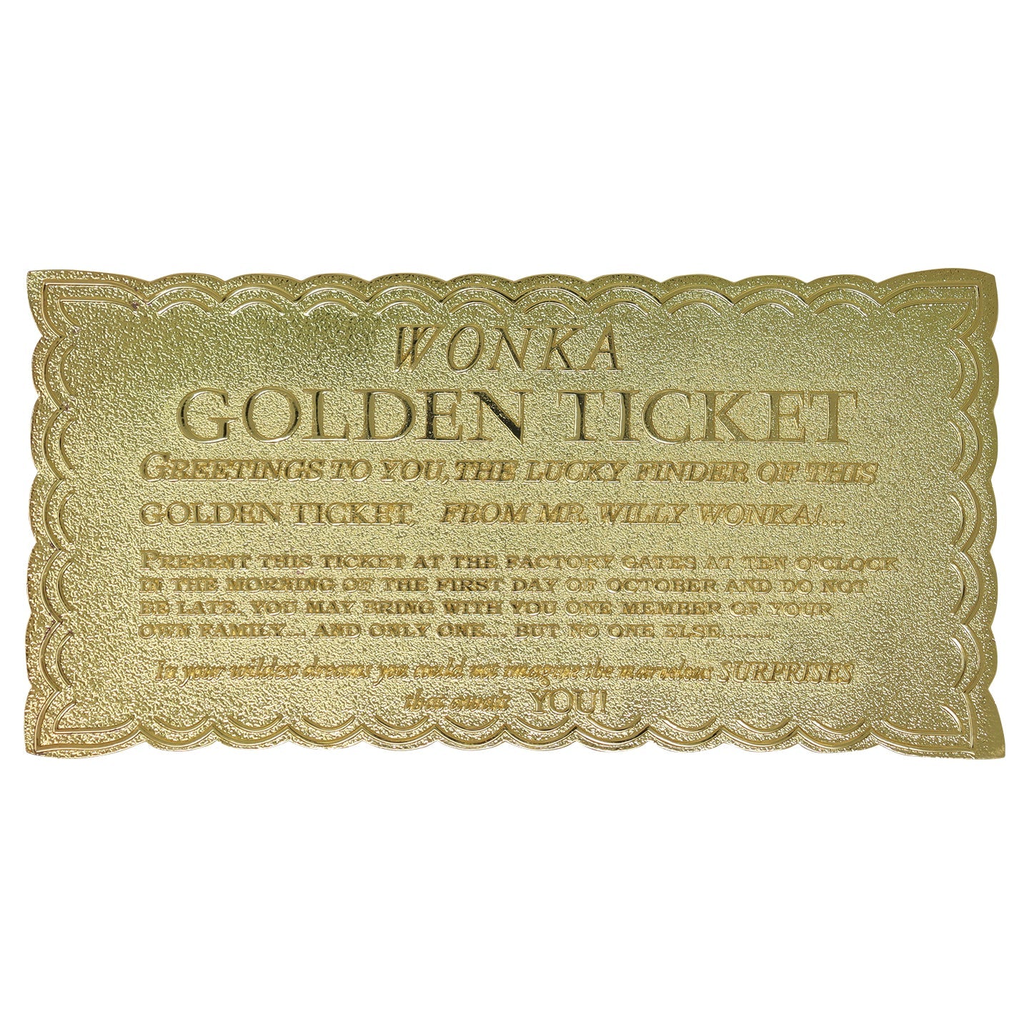Ticket collector Willy Wonka - Golden