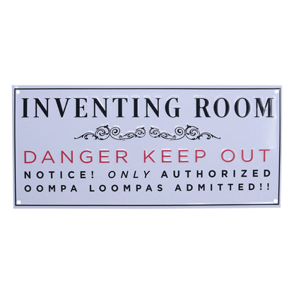 Plaque métal Willy Wonka - Inventing Room