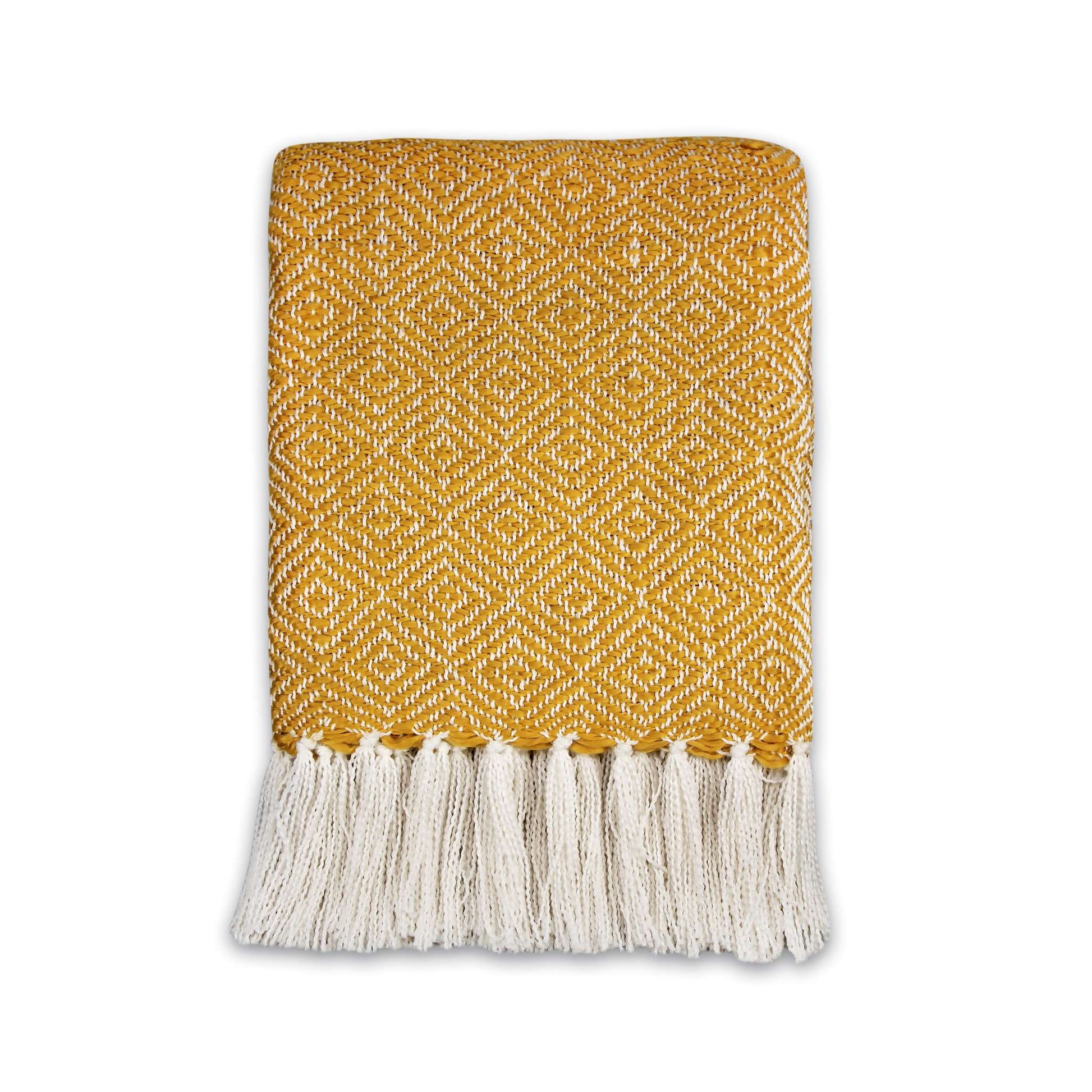 Plaid Diamant jaune - 125 x 150 cm
