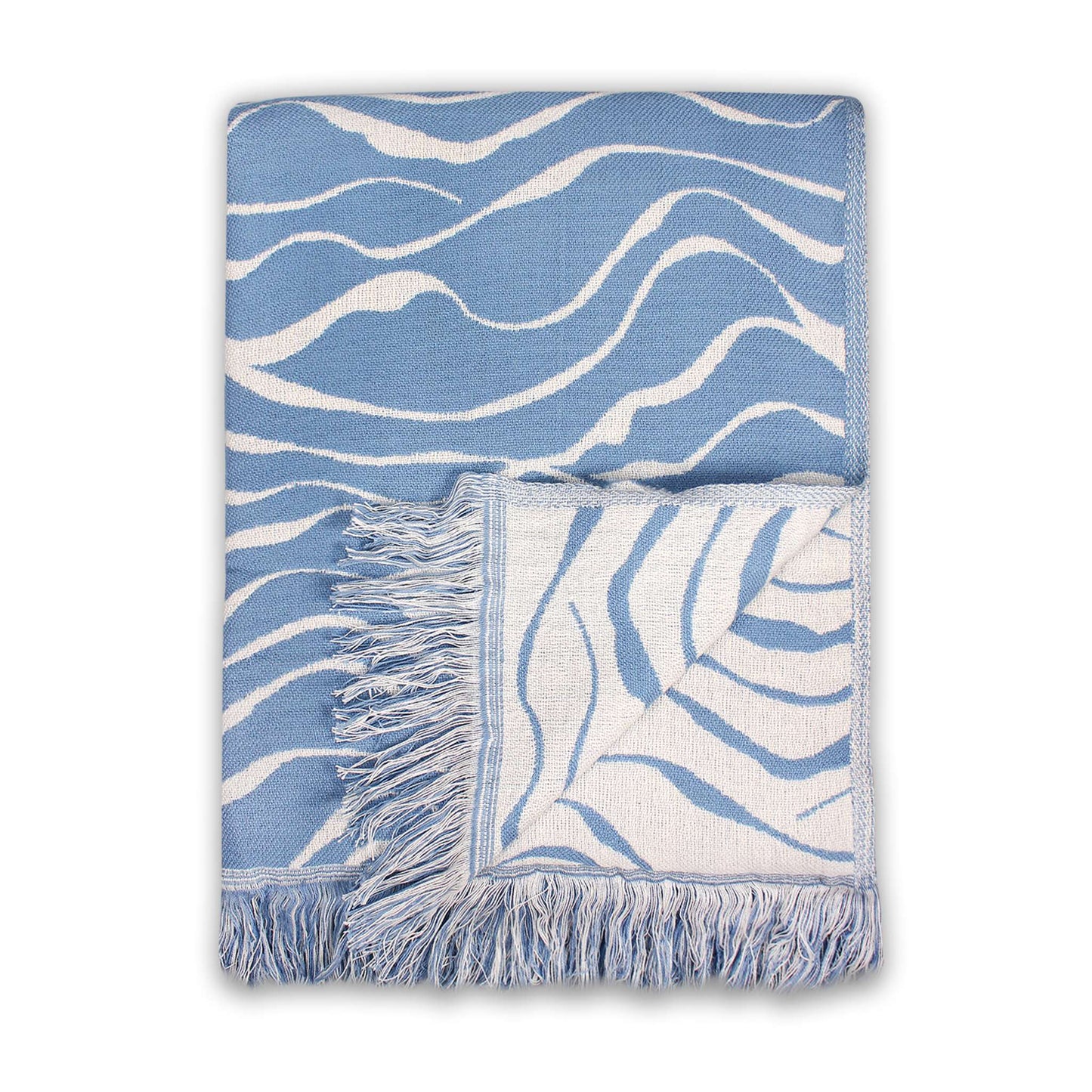 Plaid Coastal vagues bleues - 125 x 150 cm