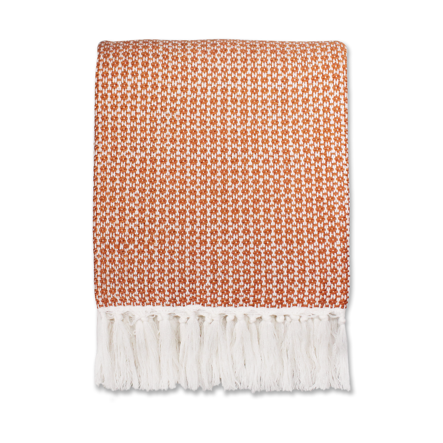Plaid Ayla orange argile - 125 x 150 cm