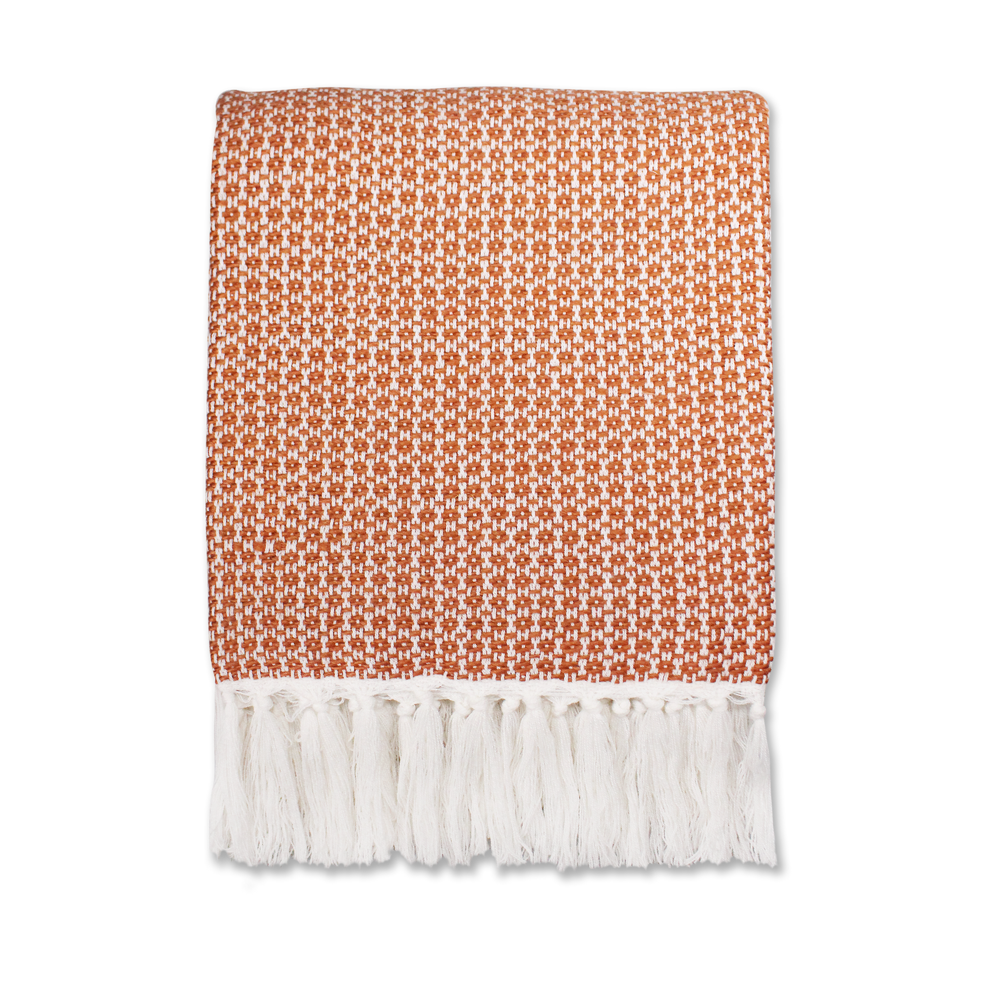 Plaid Ayla orange argile - 125 x 150 cm