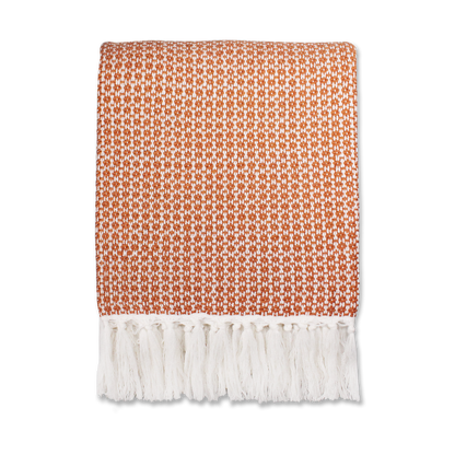 Plaid Ayla orange argile - 125 x 150 cm