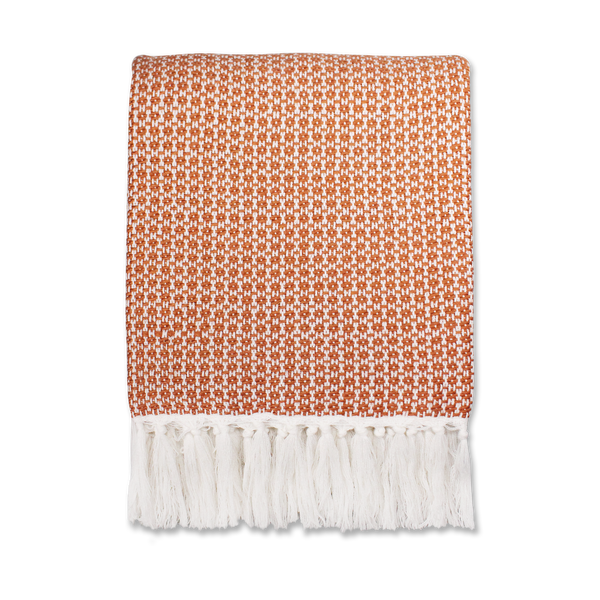 Plaid Ayla orange argile - 125 x 150 cm