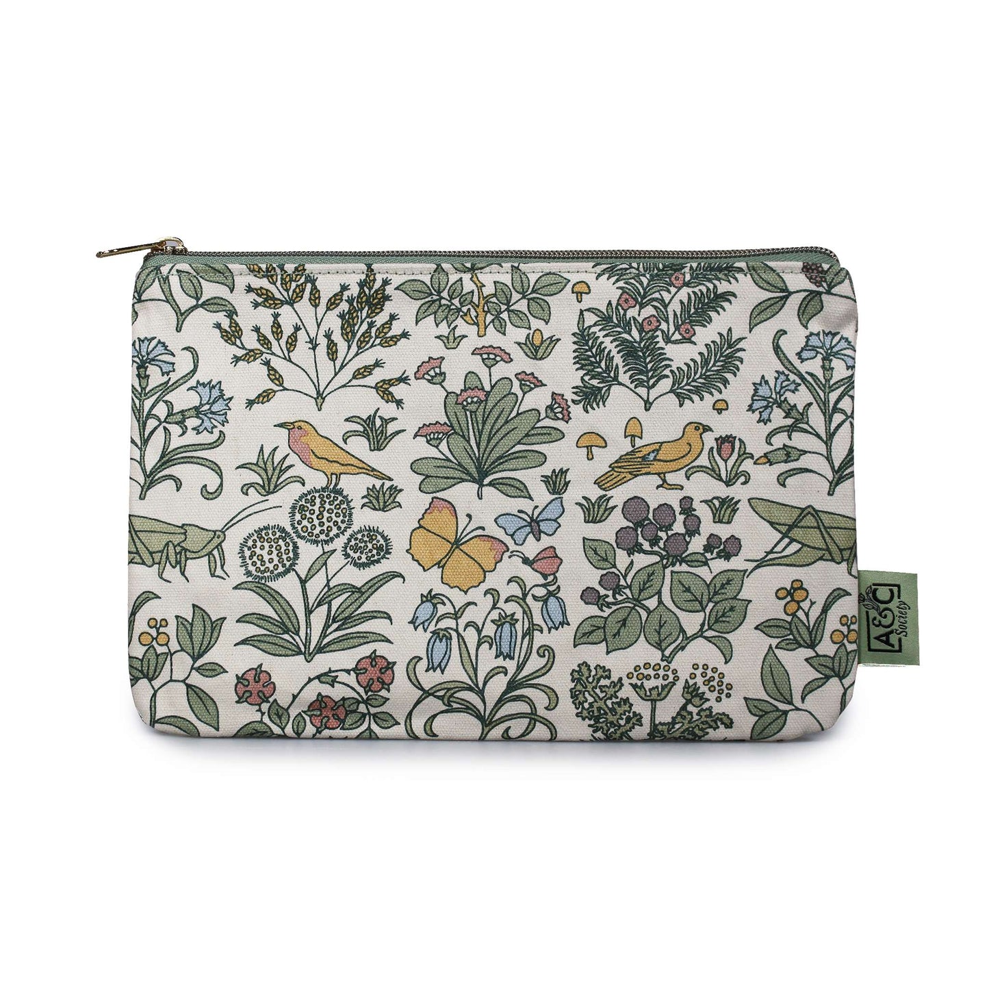 Pochette en coton recyclé Voysey Jardin botanique Faune