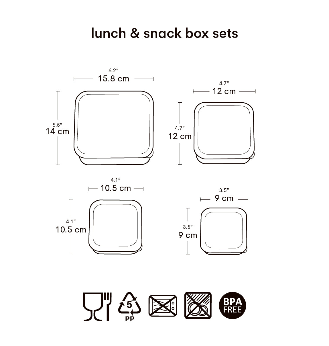 Lot de 4 boîtes repas et goûter - Cœurs – vue 8 – A Little Lovely Company