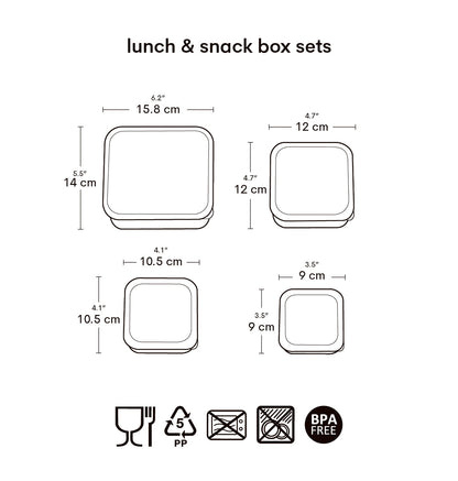 Lot de 4 boîtes repas et goûter - Joy – vue 6 – A Little Lovely Company