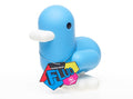 Tirelire Canard Bleu Fluo