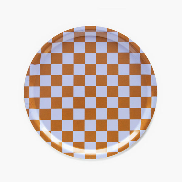 Caramel CHECKER Round Serving Tray - 31 cm