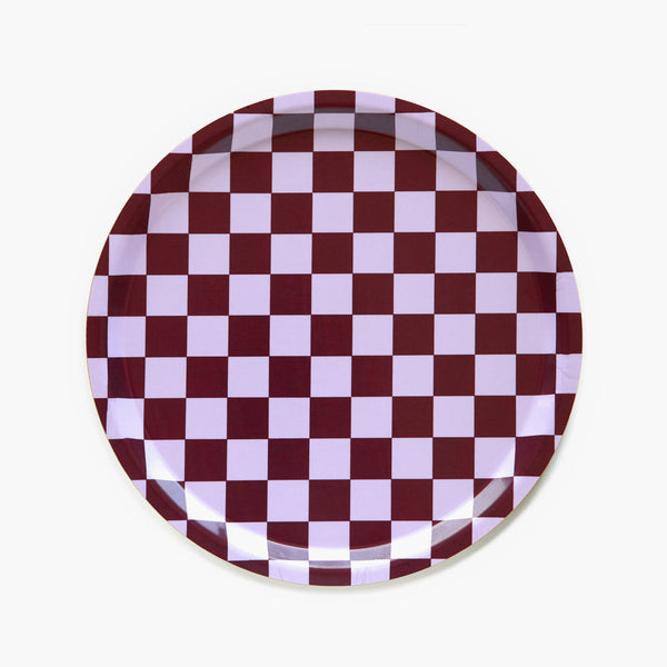 Grape CHECKER Round Serving Tray - 31 cm