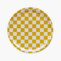 Mustard CHECKER Round Serving Tray - 31 cm