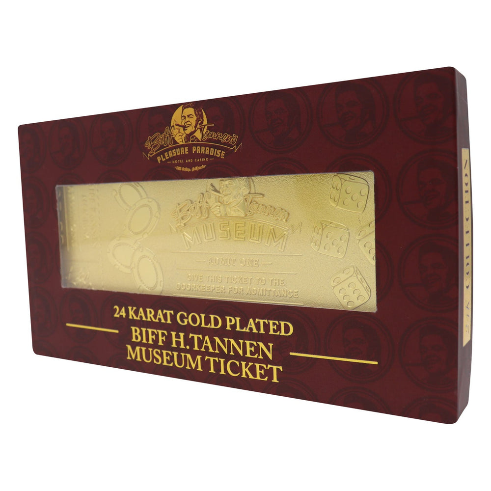 Objet collector Retour vers le Futur - 24K Gold Plated Biff Tannen Museum Entrance Ticket