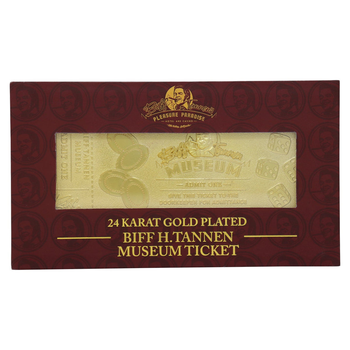 Back to the Future Collector's Item - 24K Gold Plated Biff Tannen Museum Entrance Ticket