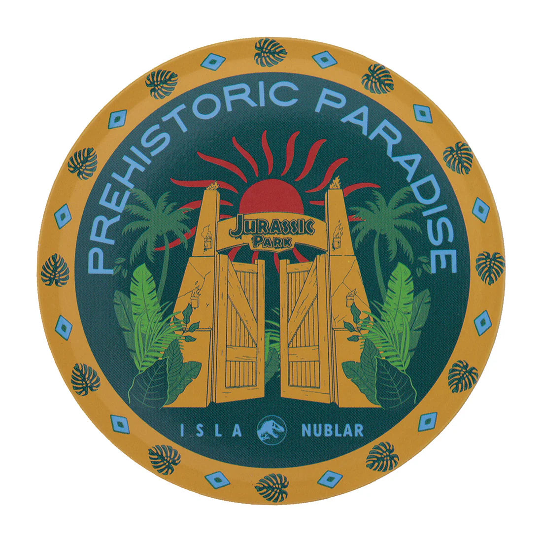 jurassic park set of 4 printed metal drinks coasters fanattik