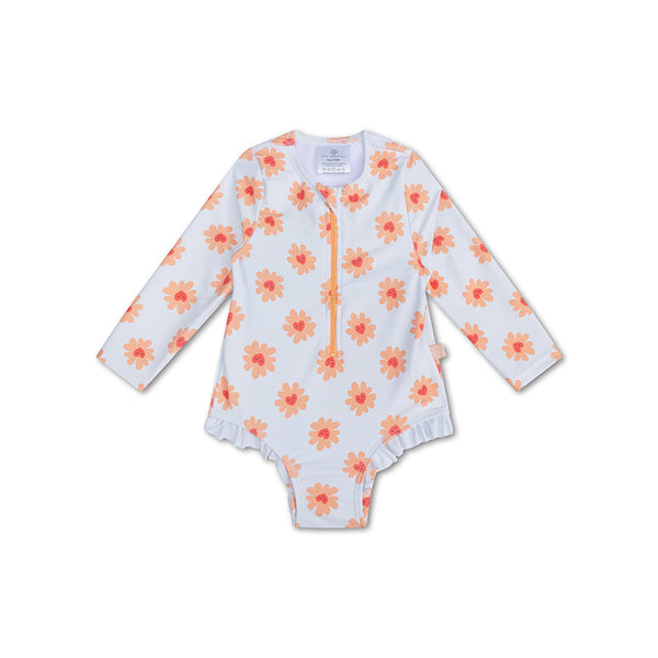 Girls' Long-Sleeve UV Swimsuit - Multicolored - Floral Love