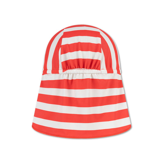 UV Sun Cap - Beige/Red - Coastal Stripe
