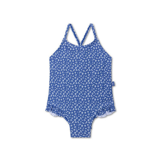 Girls' Swimsuit - Blue - Leopard