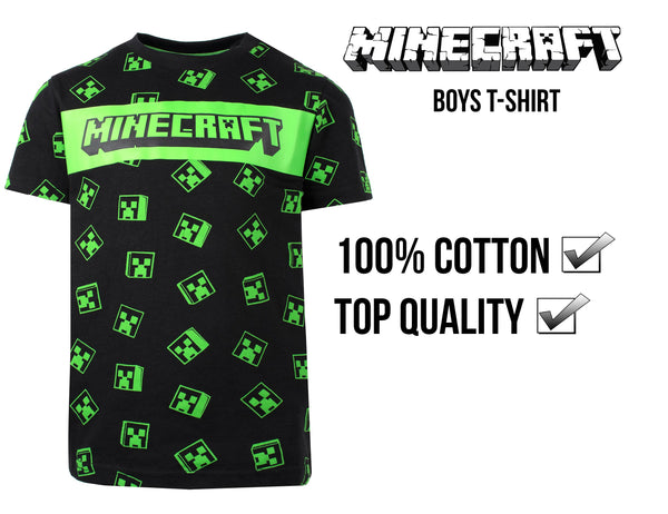 T-shirt Minecraft – Creeper T-shirt – noir