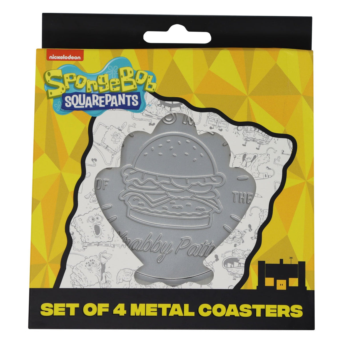 Set de 4 sous-verres métal embossés Bob l’éponge