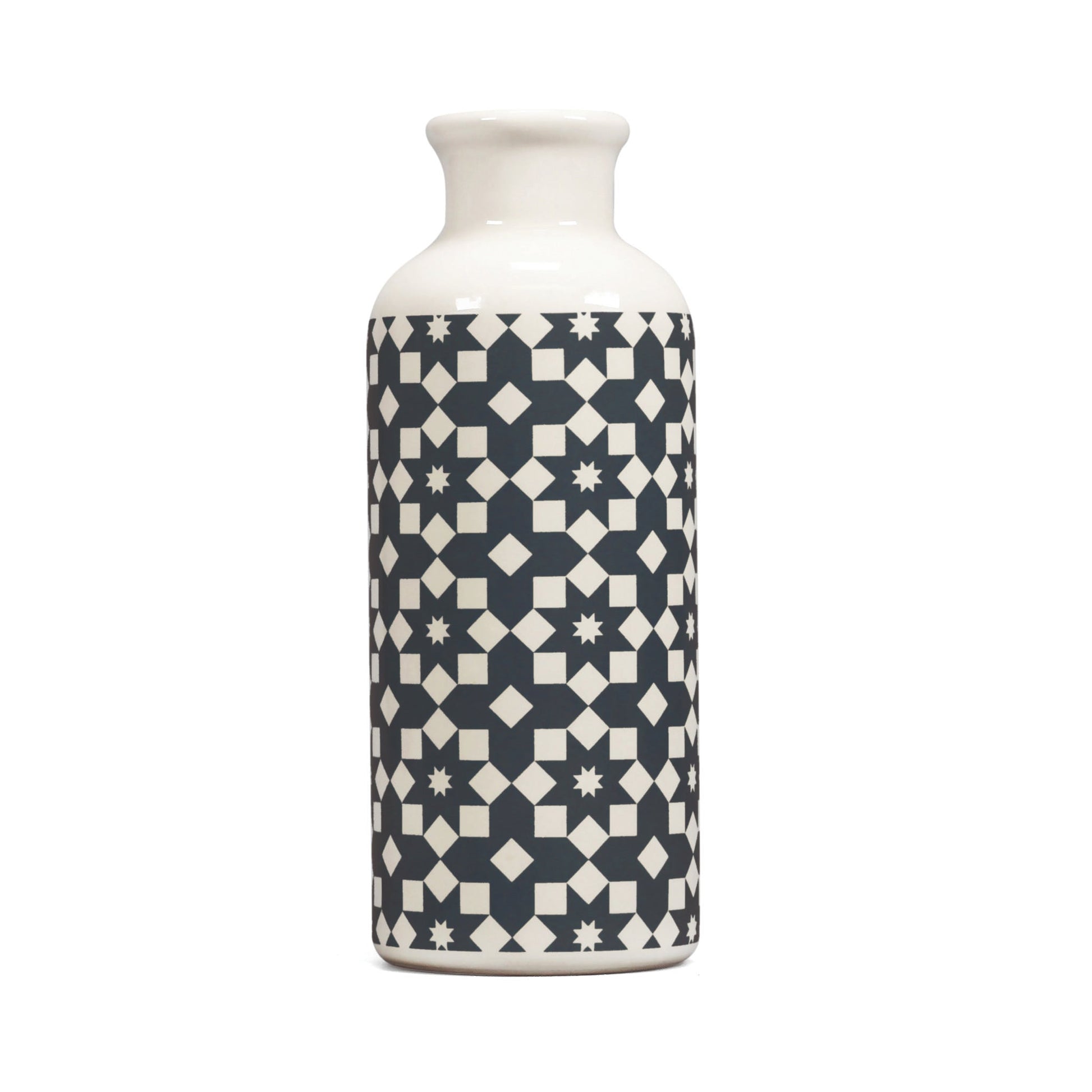 Vase en céramique, design, bleu foncé, gris